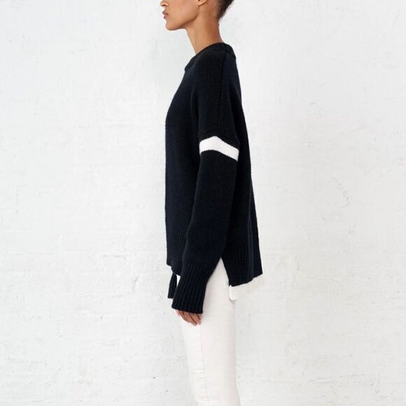 La Ligne Varsity Sweater black 100% cashmere XS - Picture 4 of 9